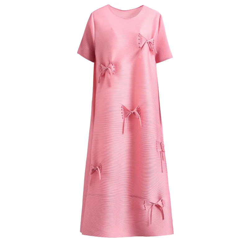 

Плиссированное Платье, Новинка лета 2022, платье с коротким рукавом