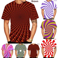 newest fashion 3d printing vertigo hypnotic tshirt cool short sleeved tees menwomen pullover tops hot rainbow summer t shirt