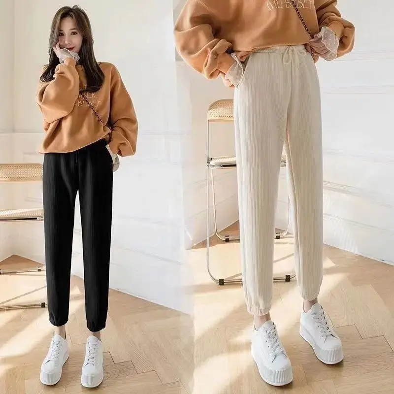 

Women Sweatpants Autumn New Baggy Fashion Oversize Sports Pants Streetwear Female Thick Joggers Streetwear Trousers Pants G59
