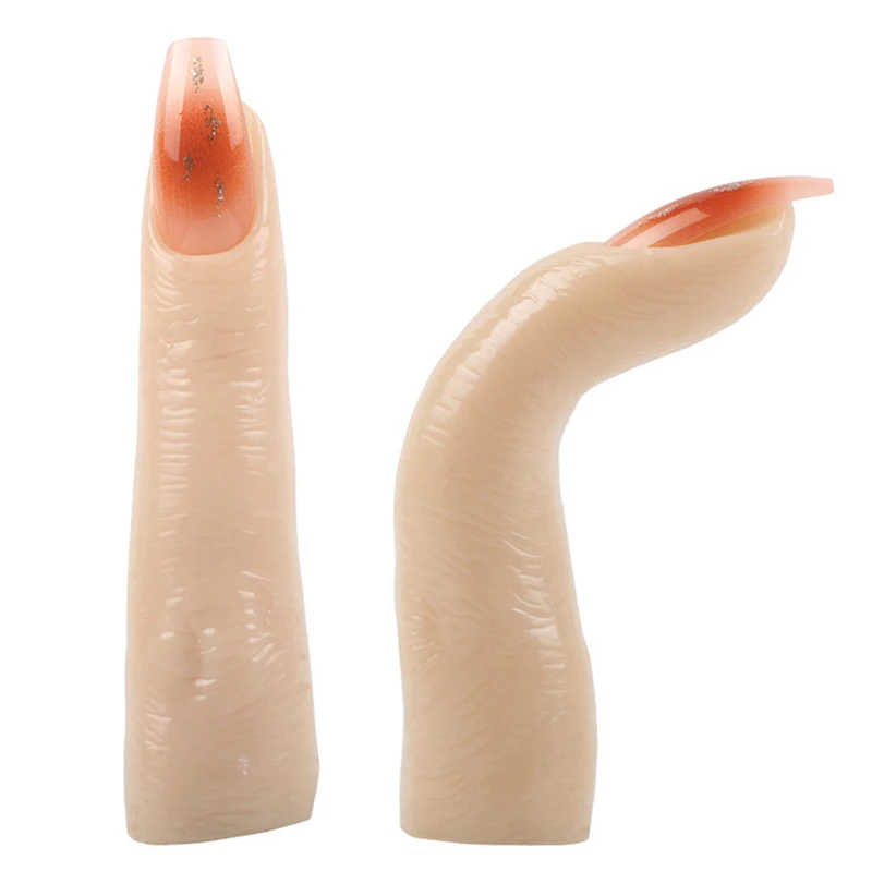 

Имитация пальца из жидкого силикона, модель с шарнирным одиночным гибким стержнем для практики искусства ногтей, Искусственный палец для демонстрации фотографий