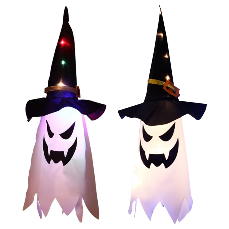 

Halloween Decoration Witch Hat LED Lights Halloween Witch Hat For Kids Party Decor Supplies Outdoor Hanging Ornament