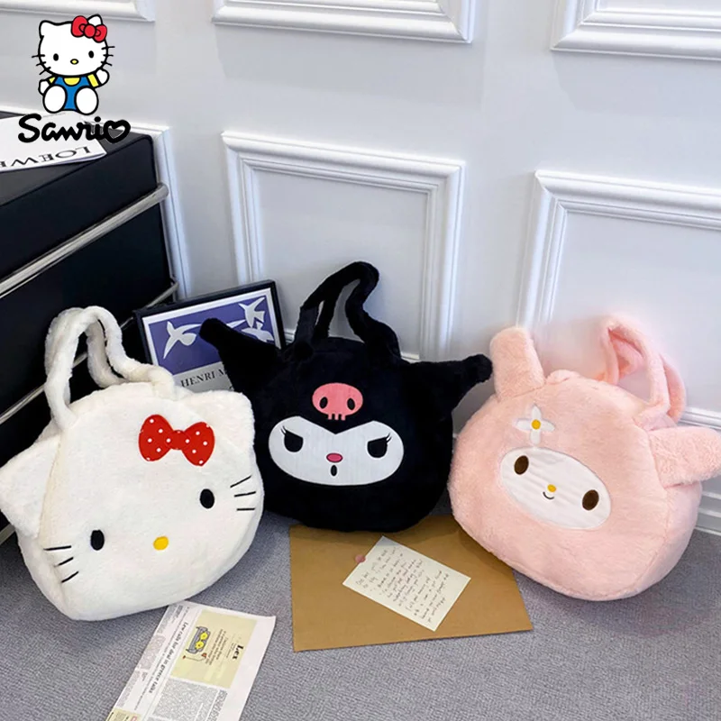 

Kawaii Sanrio плюшевая сумка My Melody Kuromi Cinnamoroll женская сумка-тоут сумки через плечо модные сумки-мессенджеры кошельки рождественские подарки