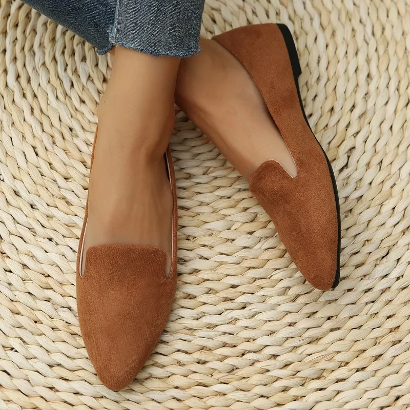 

2023 High Quality Ladies Shoes Basic Women's Flats Mature Casual Flats Women Slip-on Shallow Soft Bottom Versatile Shoes Female