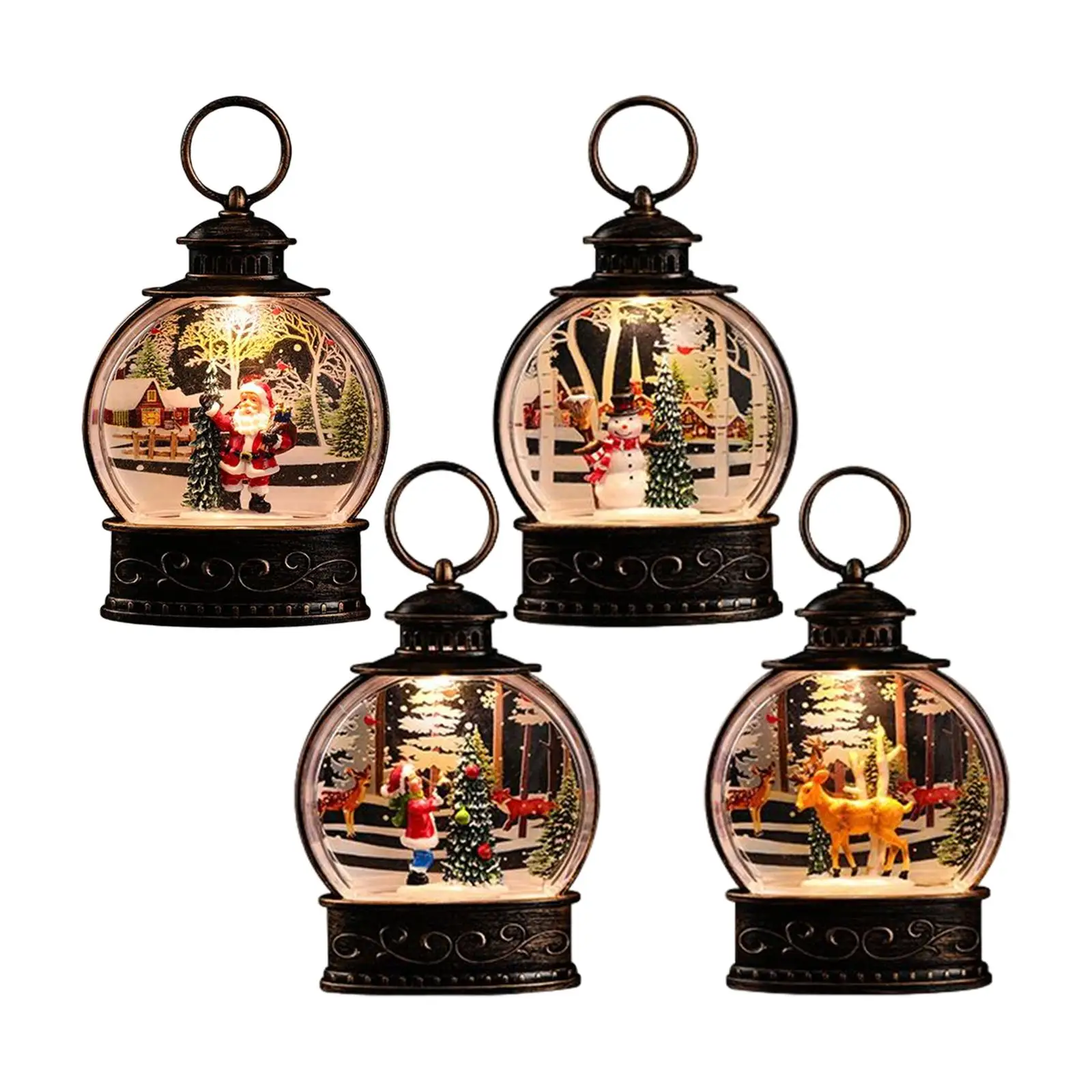 

Подвесной Рождественский фонарь, Рождественское украшение для снега, фонарь, блестящее украшение для снега, фонарь для украшения дома, отеля