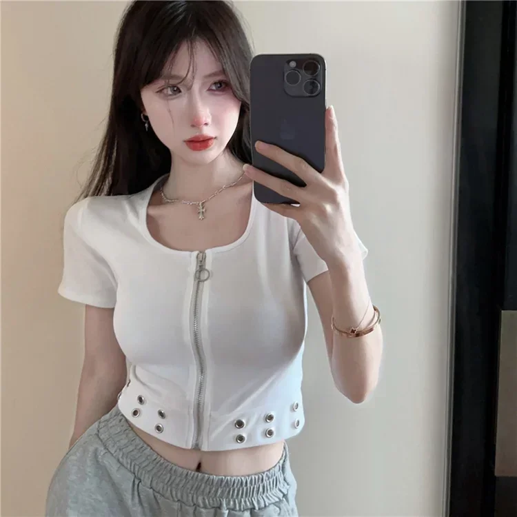 2024 новая модная универсальная повседневная футболка с коротким рукавом женский