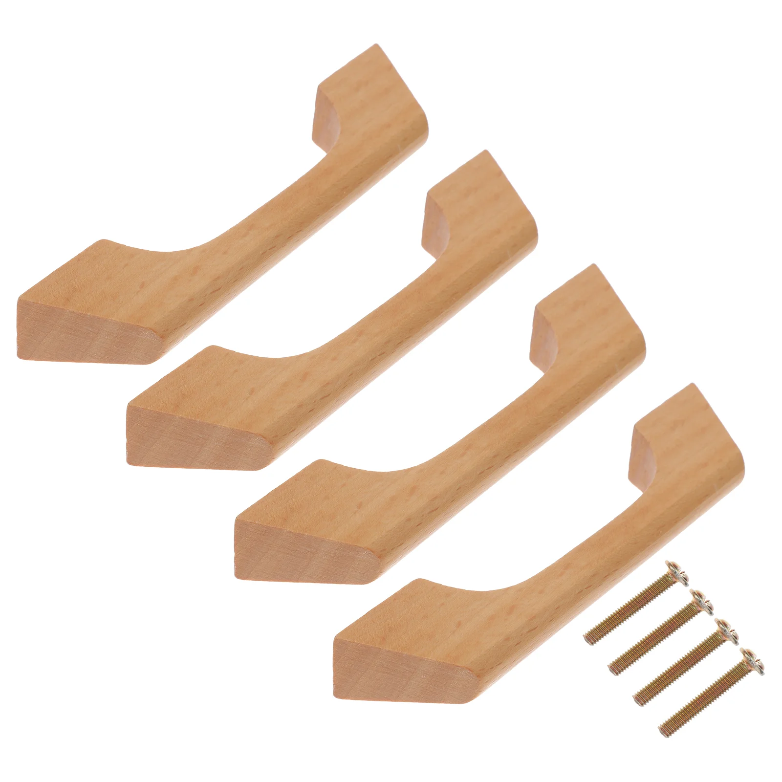 

4pcs Wooden Drawer Handles Cabinet Pulls Wardrobe Handles Cabinet Drawer Handle