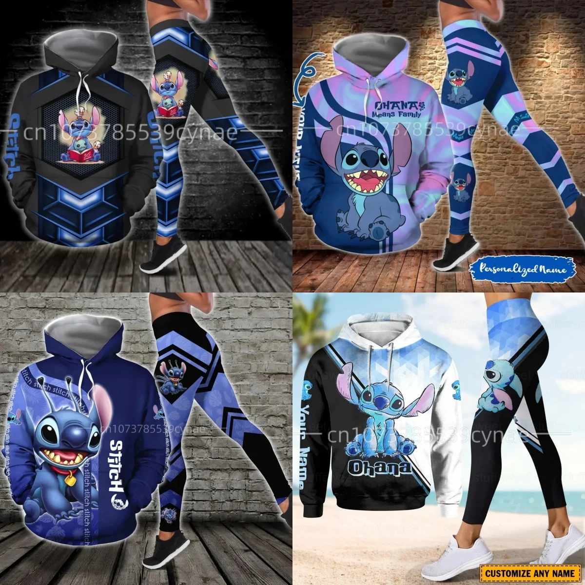 2024 3D New Hoodie Women's Set Yoga Pants Sports Disney Underpants Fashion moletom streetwear winter clothes women