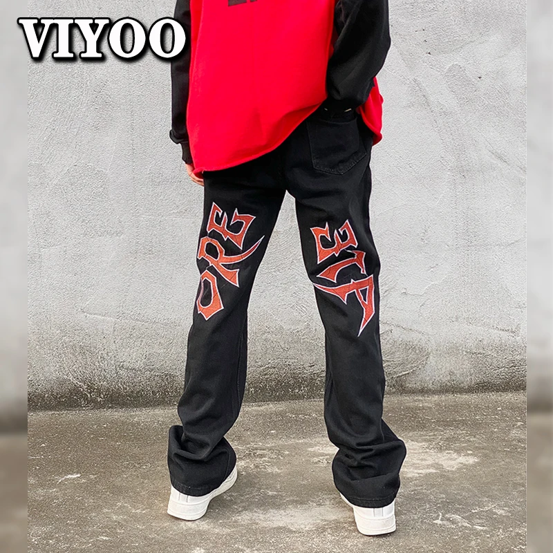 Men's Printed Oversize Y2K Clothes Jeans Pants Women's Baggy Jeans Clothing Streetwear Sweatpants Casual Straight Trousers