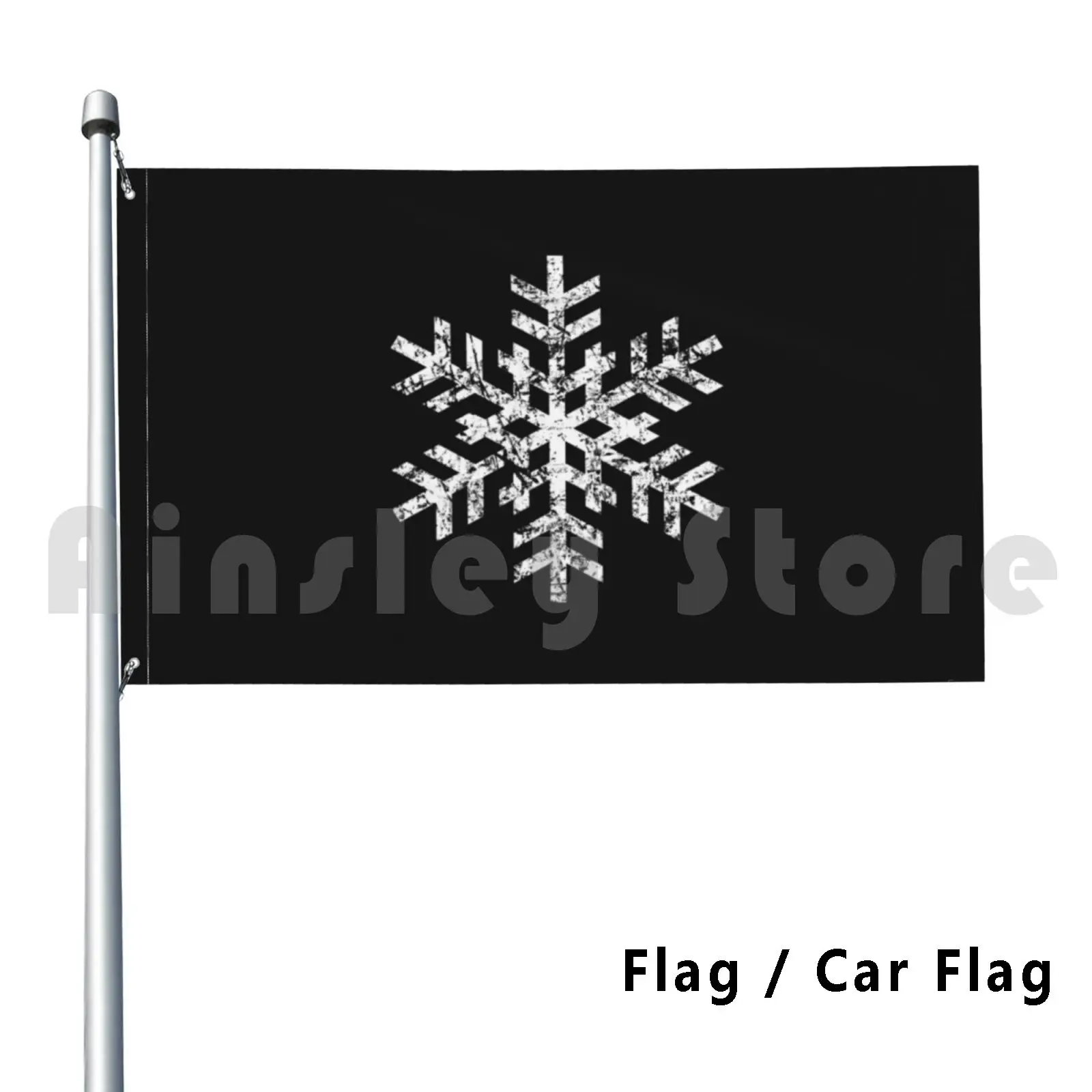 

Snowflake In Grunge Distressed Style Flag Car Flag Funny Snowflake Snowflakes Snow Winter Snow Fall Cold