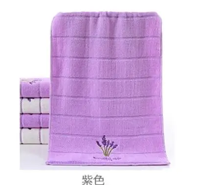 

50pcs/lot new arrives ! 33*74cm lavender Flower jacquard Soft Face Towel Cotton Hair Hand Bathroom Towels