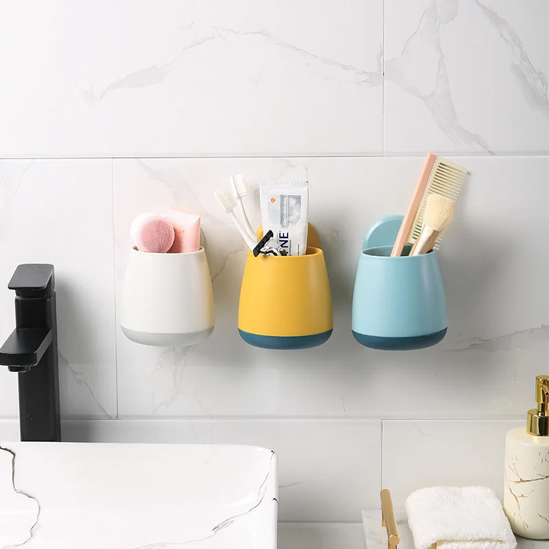 

Bathroom Toothbrush Holder Toothbrush Toothpaste Wall-Mounted Storage Rack Kitchen Chopsticks Tableware Drain Shelf Organizer