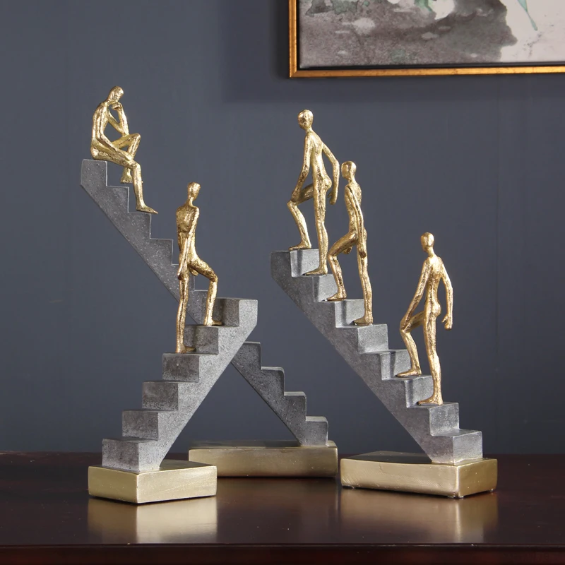 

One Piece Resin Statue Nordic Home Accessories Living Room Decoration Gold Figurine Office Decor Sculpture Abstract Modern Art