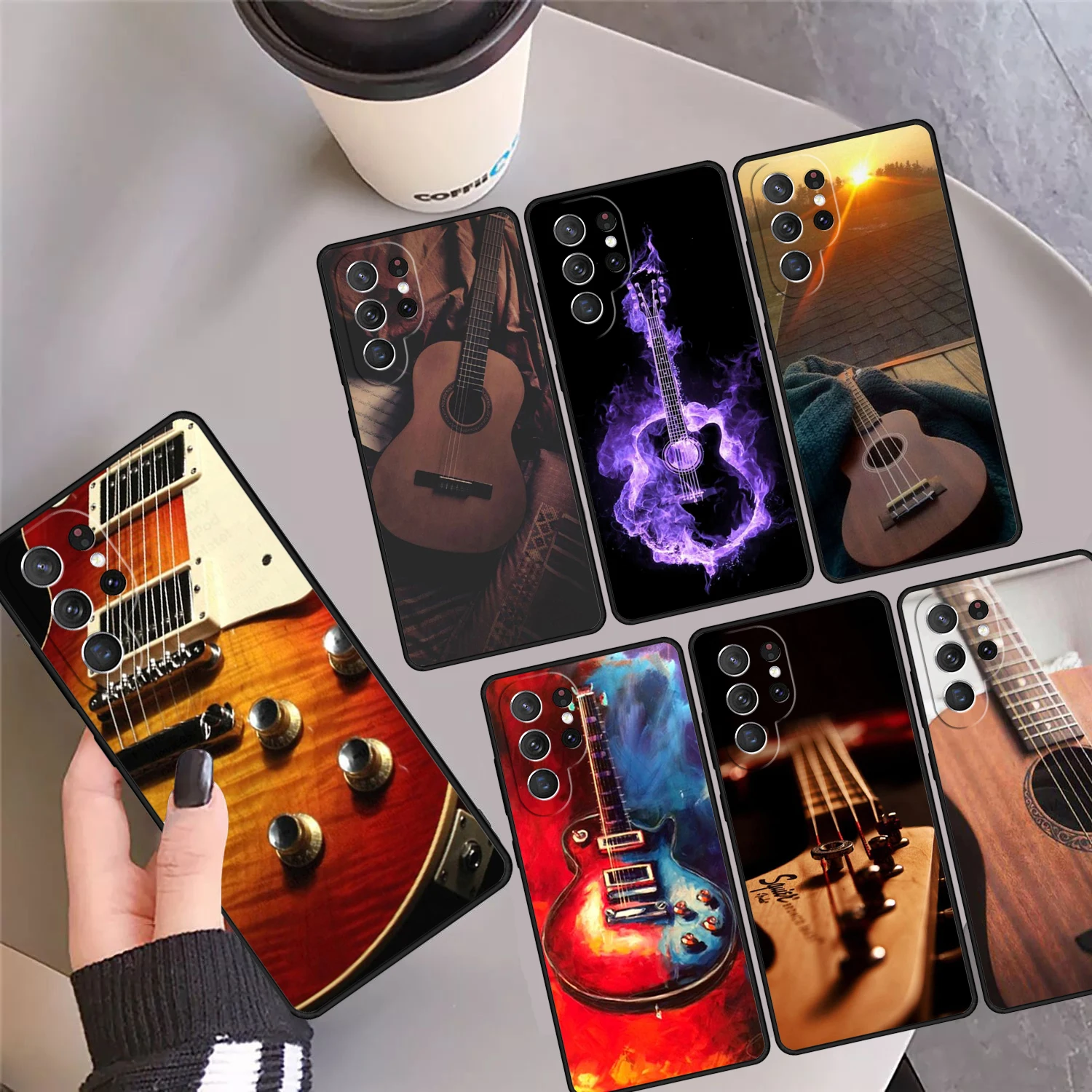 Чехол для телефона в стиле ретро с музыкой гитары чехол Samsung Galaxy S24 Ultra 23 S22 Plus S21 FE S20