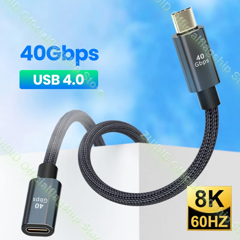Удлинительный кабель USB 100 40 Гбит/с Thunderbolt 3, кабель USB Type C на Type C PD Вт 5A для быстрой зарядки, кабель 8K @ 60 Гц для Macbook Pro