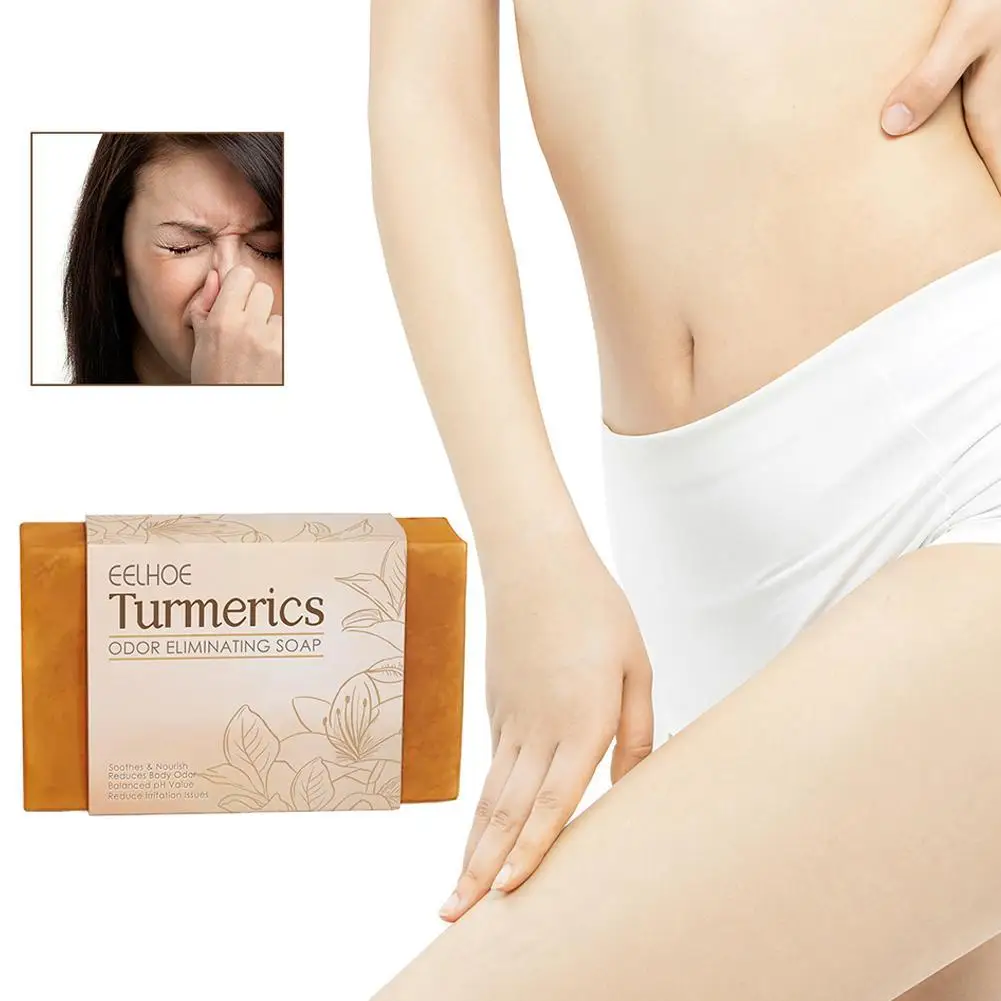 

Turmeric Odor Eliminating Soap Dense Foam Clean Cutin Removal Excess Oil Acne Skin Care Brighten Whitening Body Face Care