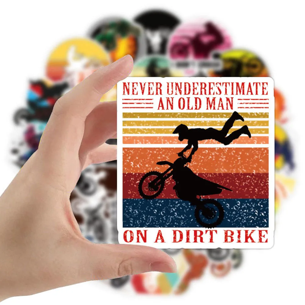 103050pcs cool dirt bike motorcycle stickers skateboard laptop phone car bike guitar luggage moto waterproof graffiti sticker free global shipping