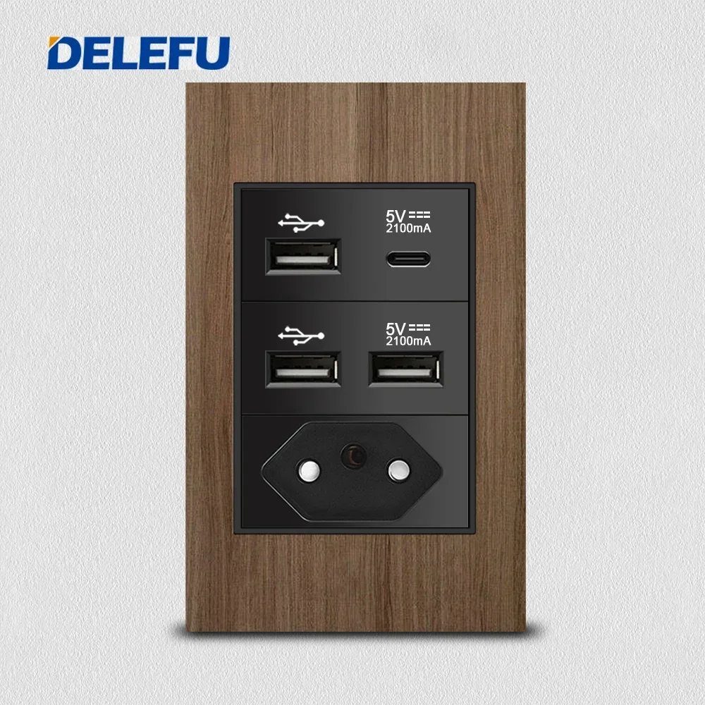 Двойная настенная розетка USB типа C