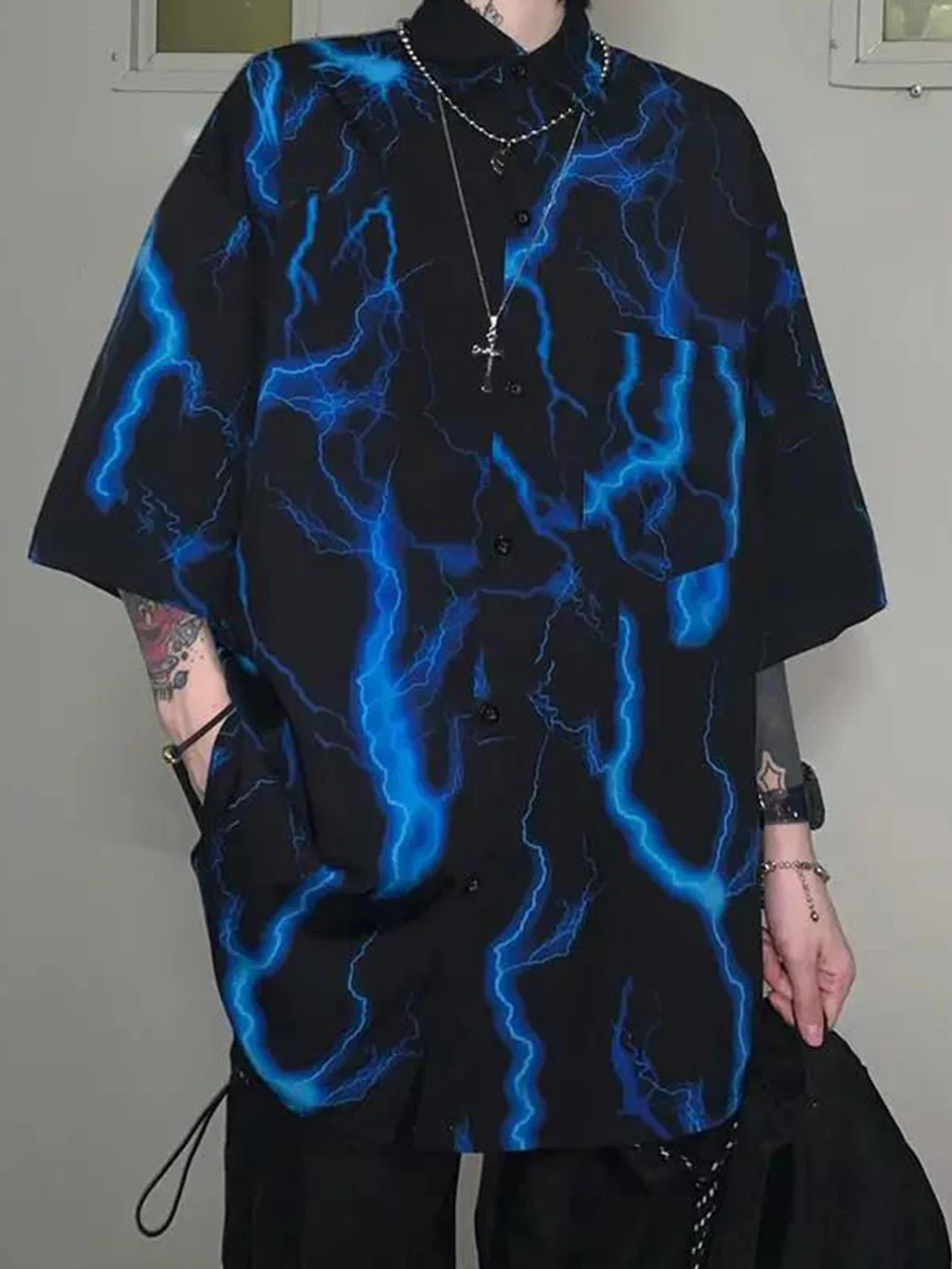 Забавная рубашка в стиле оверсайз с молнией летние свободные женские корейские