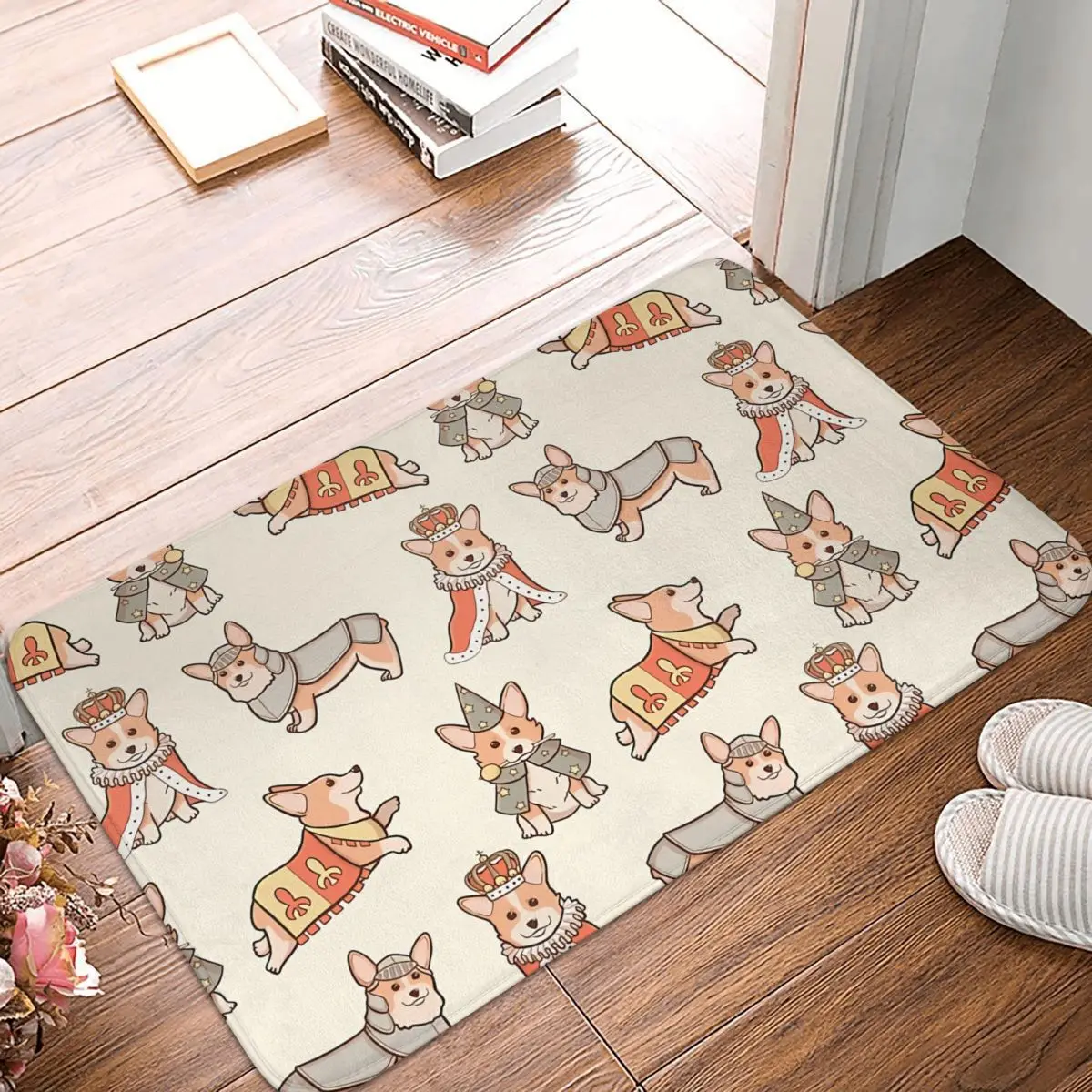 

Bath Non-Slip Carpet Medieval Fantasy Corgi Bedroom Mat Welcome Doormat Home Decoration Rug