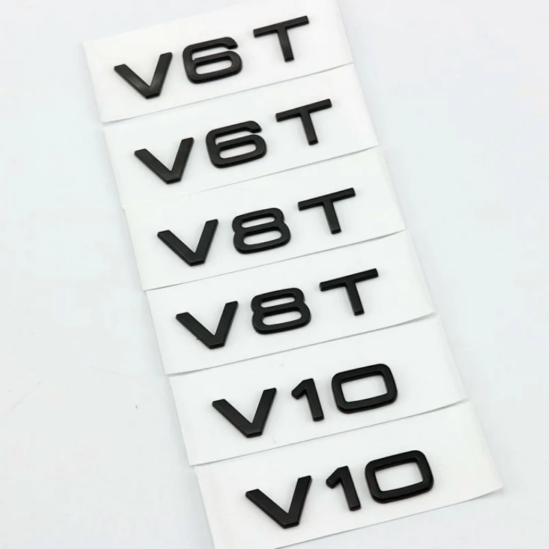 Фото 3d ABS автомобильные буквы V10 V8T V6T логотип автомобильное крыло боковая эмблема значок наклейка для A6 C7 S4 A4 B7 SQ7 R8 S8 S6 наклейка аксессуары №1