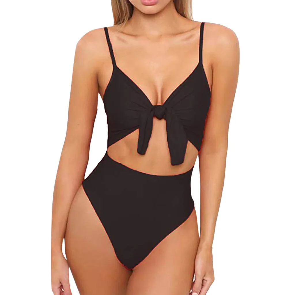 

Fashion Womens Spaghetti Strap Tie Knot Front Sport Bathing Suits for Women Two Piece Sport Swimsuits for Women 2 Piece Shorts