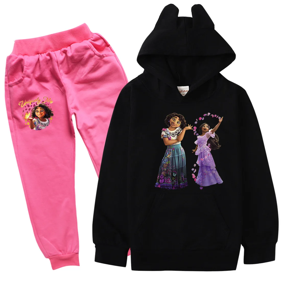 

2022 Encanto Spring Autumn Cartoon Girls Sports Training Boys Printed Comfortable Soft Hoodie + Casual Pants Set