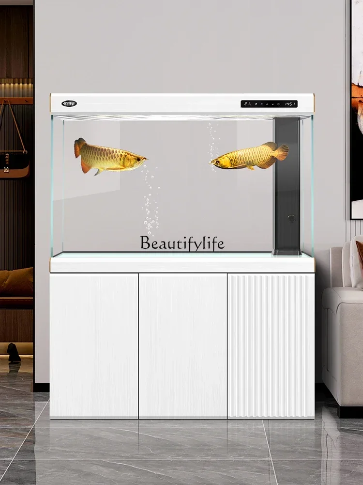 Жилая комната 2024 новый супер белый стеклянный большой аквариум для дома