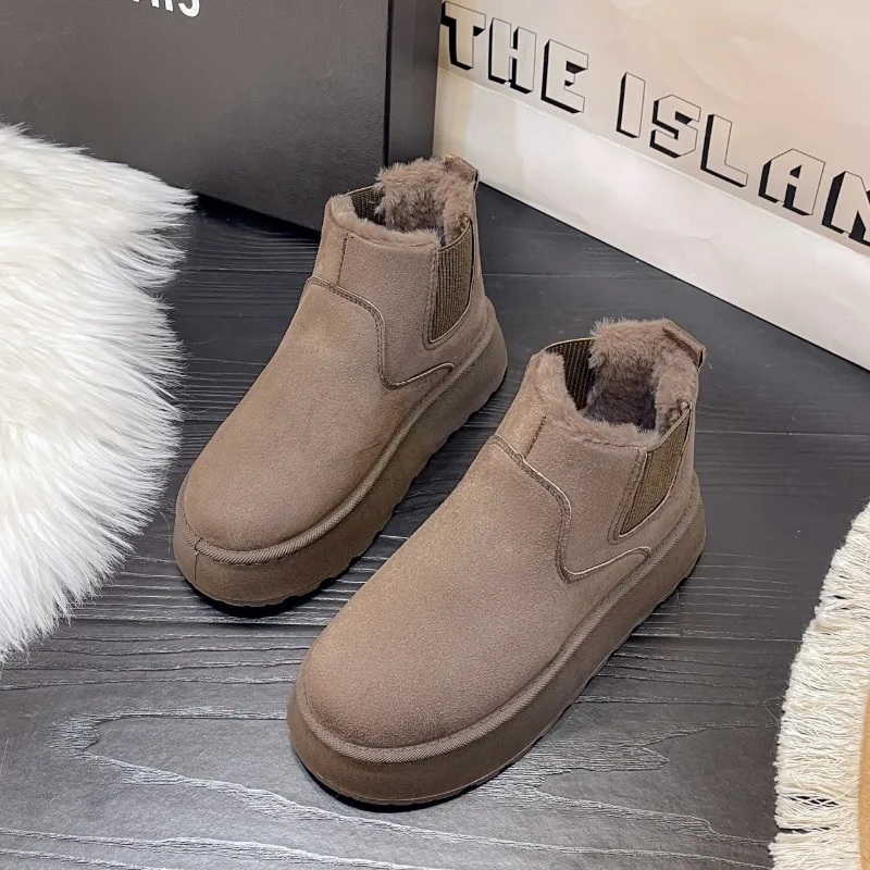 Женские зимние ботинки 2024 плюшевые теплые Нескользящие водонепроницаемые