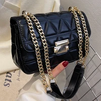 small square pu leather women shoulder bags luxury designer quilted woman handbags purses fashion chain crossbody bags for women