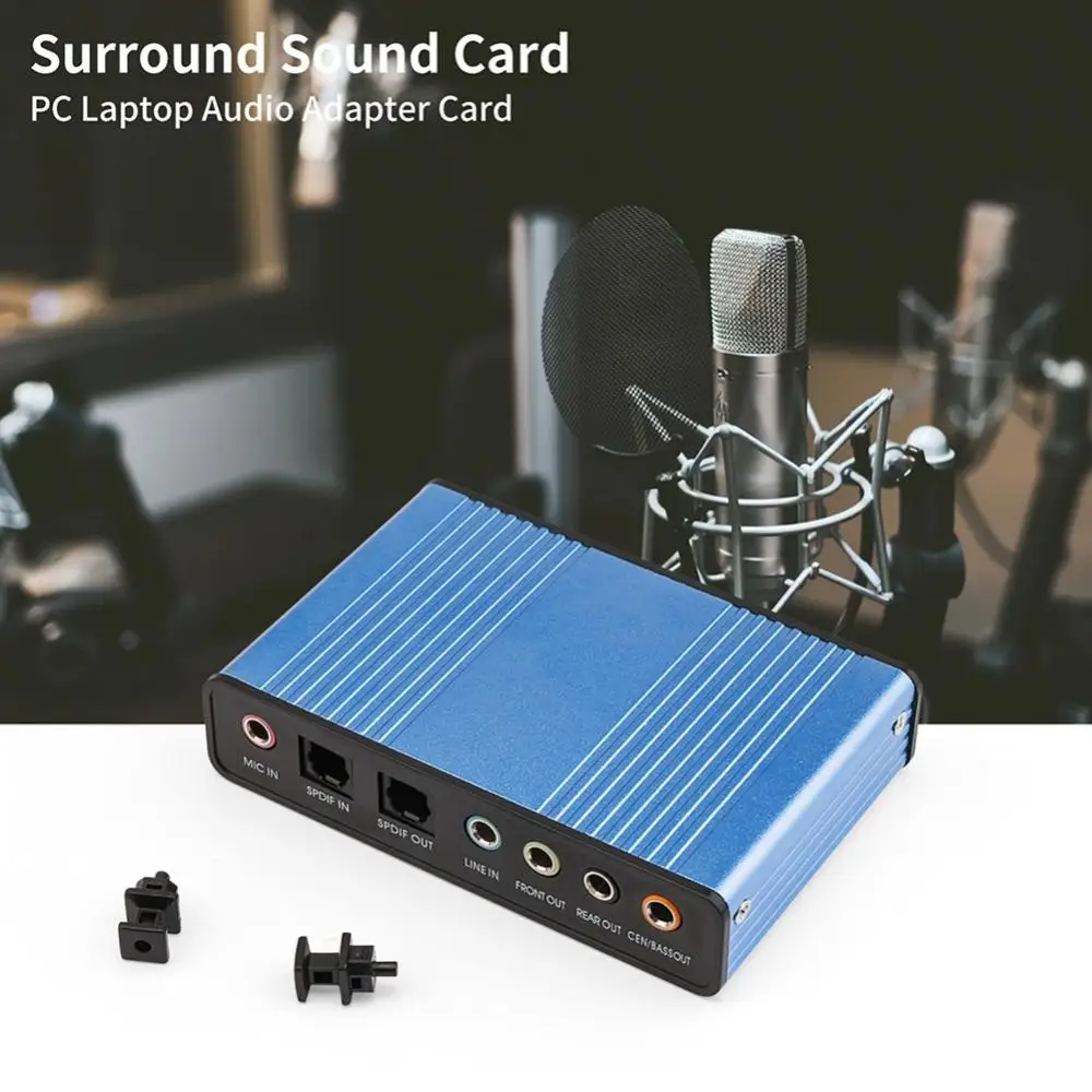 

for Laptop Sound Card External New 6 Channel 5.1 Audio USB Optical Adapter Computer