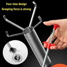 60cm Spring Pipe Dredging Tools, Drain Snake, Drain Cleaner Sticks Clog Remover Cleaning Household for KitchenBending sink tool