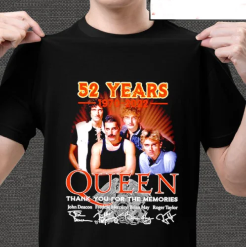 

NEW Queen Band T shirt HOT 52 Years 1970-2022 anniversary T shirt NEW shirts