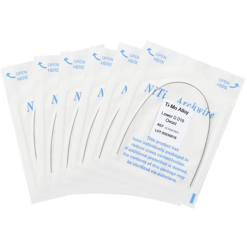 10 упаковок стоматологических ортодонтических дуг из сплава Ti-Mo кронштейны в