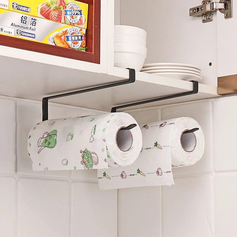 

Paper Roll Holder Towel Rack Home Storage Toilet Bathroom Storage Rack Hanging Shelf Kitchen Tissue Accessoriy Wall Stand Hanger