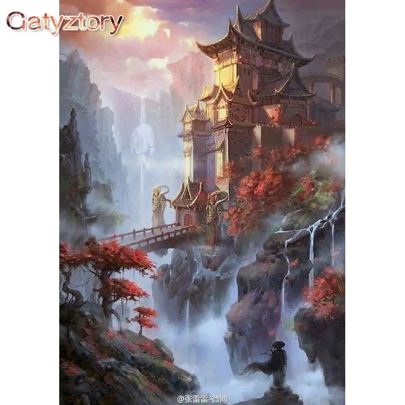 

GATYZTORY Painting By Number Forest Landscape For Adult Gift DIY Oil Painting By Number Art Pictures By Number Kits Home Decor