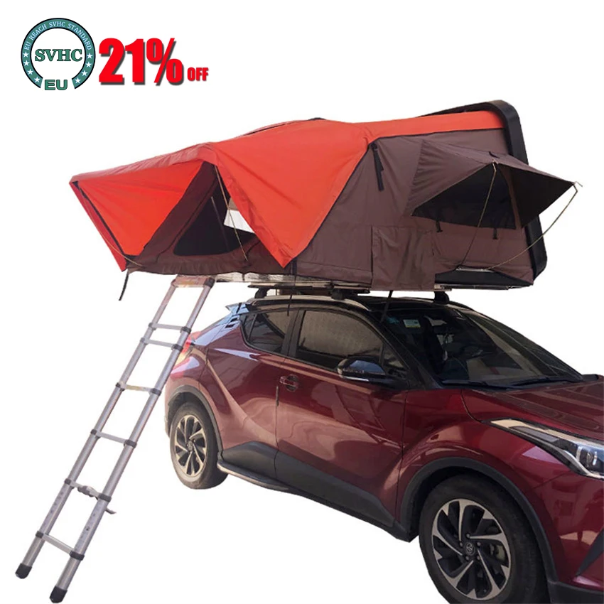 

3-4 People ABS Hard Shell Roof Tent Outdoor Rainproof Sunproof SUV Off-road Self-driving Folding Car Tent RT210 210*210*110cm