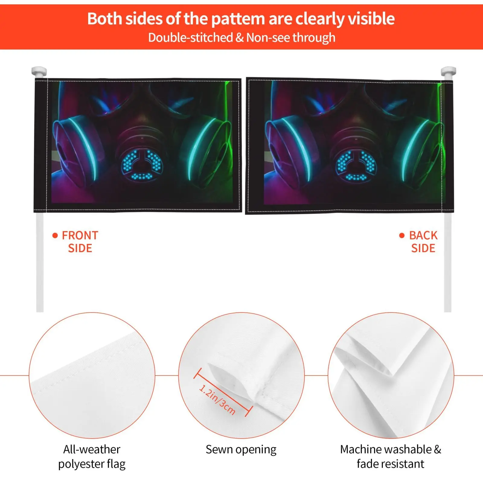 Неоновый газовый флаг Автомобильный печать на заказ неоновый хакер компьютерный