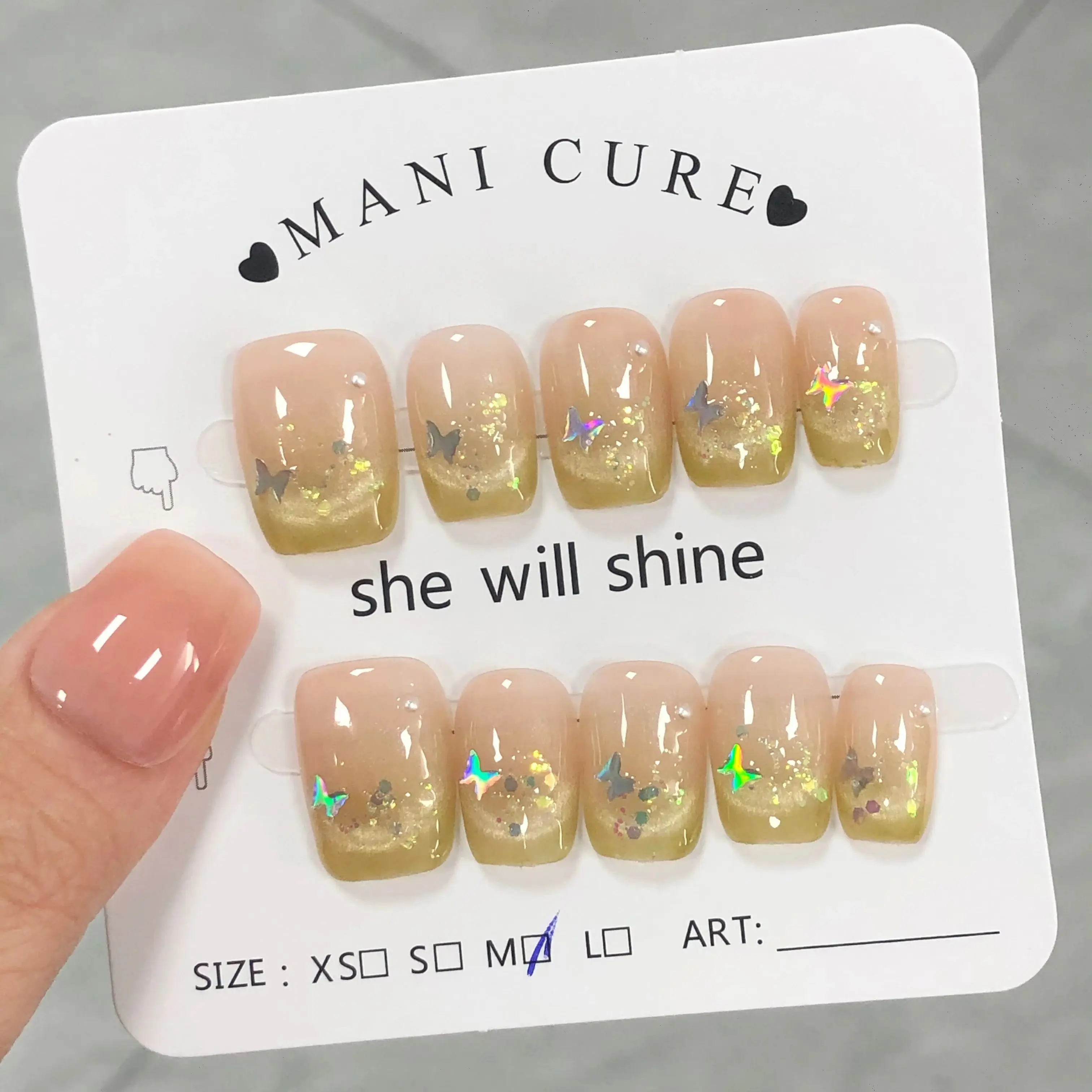 10 шт. накладные ногти кошачий глаз