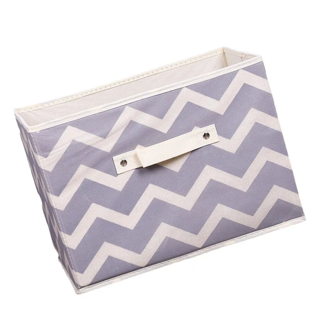 

2021 New Home Storage Basket Cloth Box Side Handle Sorting Stand Large Capacity Foldable Organization Tools without Lid