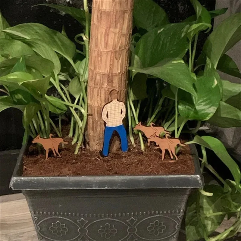 3 шт. забавные деревянные этикетки для людей садовый газон цветочный горшок