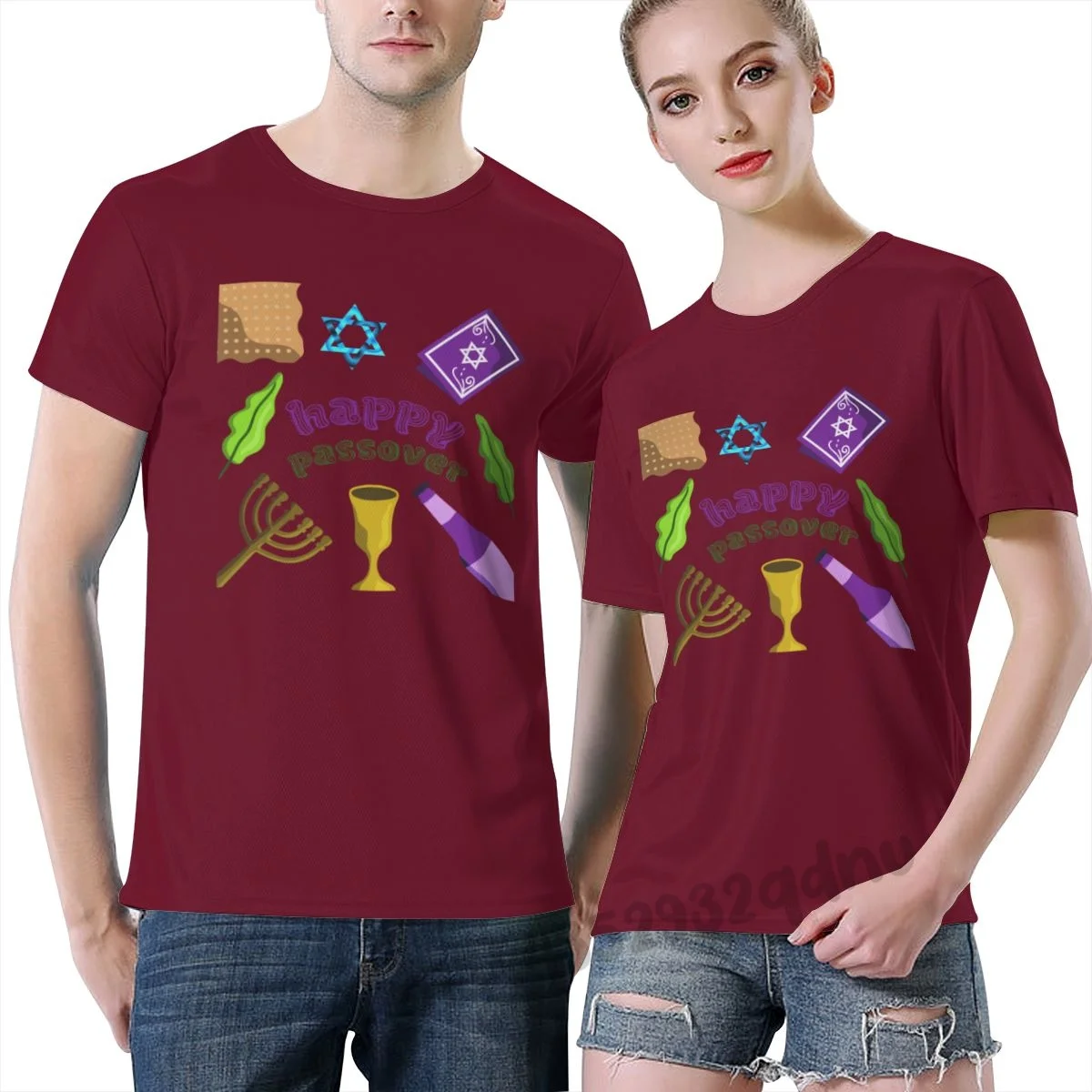 

Happy Passover Vector Bottle Men grophic T shirt Burgundy (S-6XL) Maillot Psg