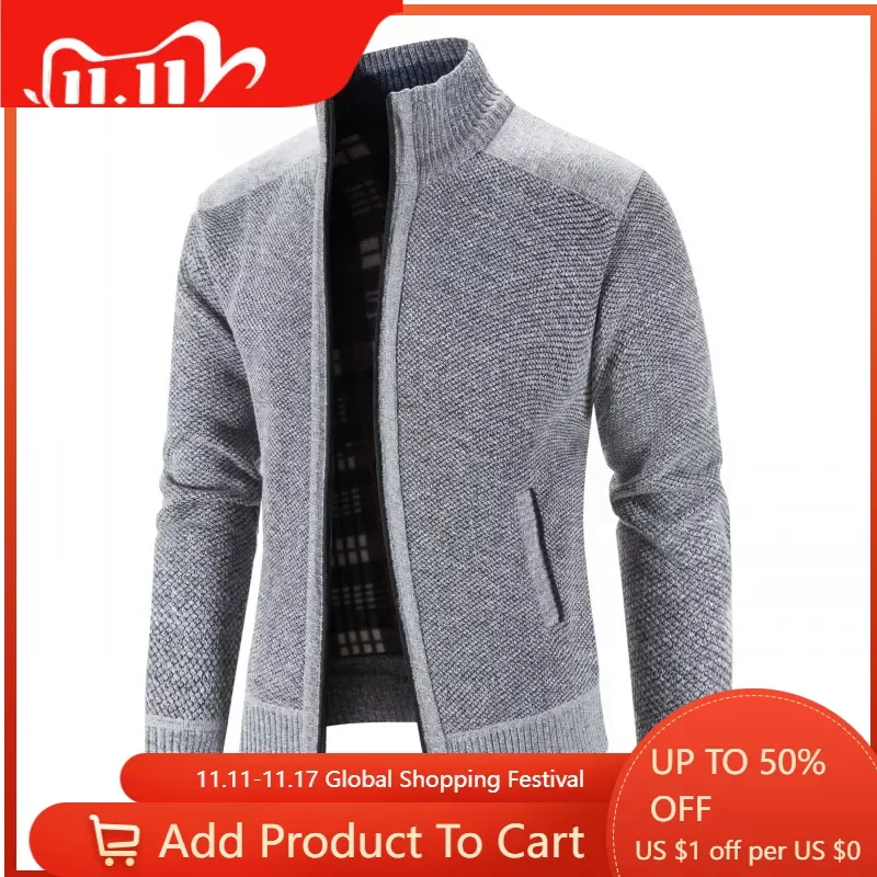 

Men Winter Sweaters Cardigan Sweatercoats High Quality Male Stand-up Collar Casual Slim Fit Sweaters Cardigan Winter Clothes 3XL