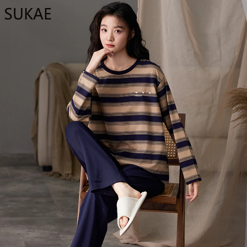 Женский пижамный комплект SUKAE одежда для сна из мягкого искусственного хлопка с