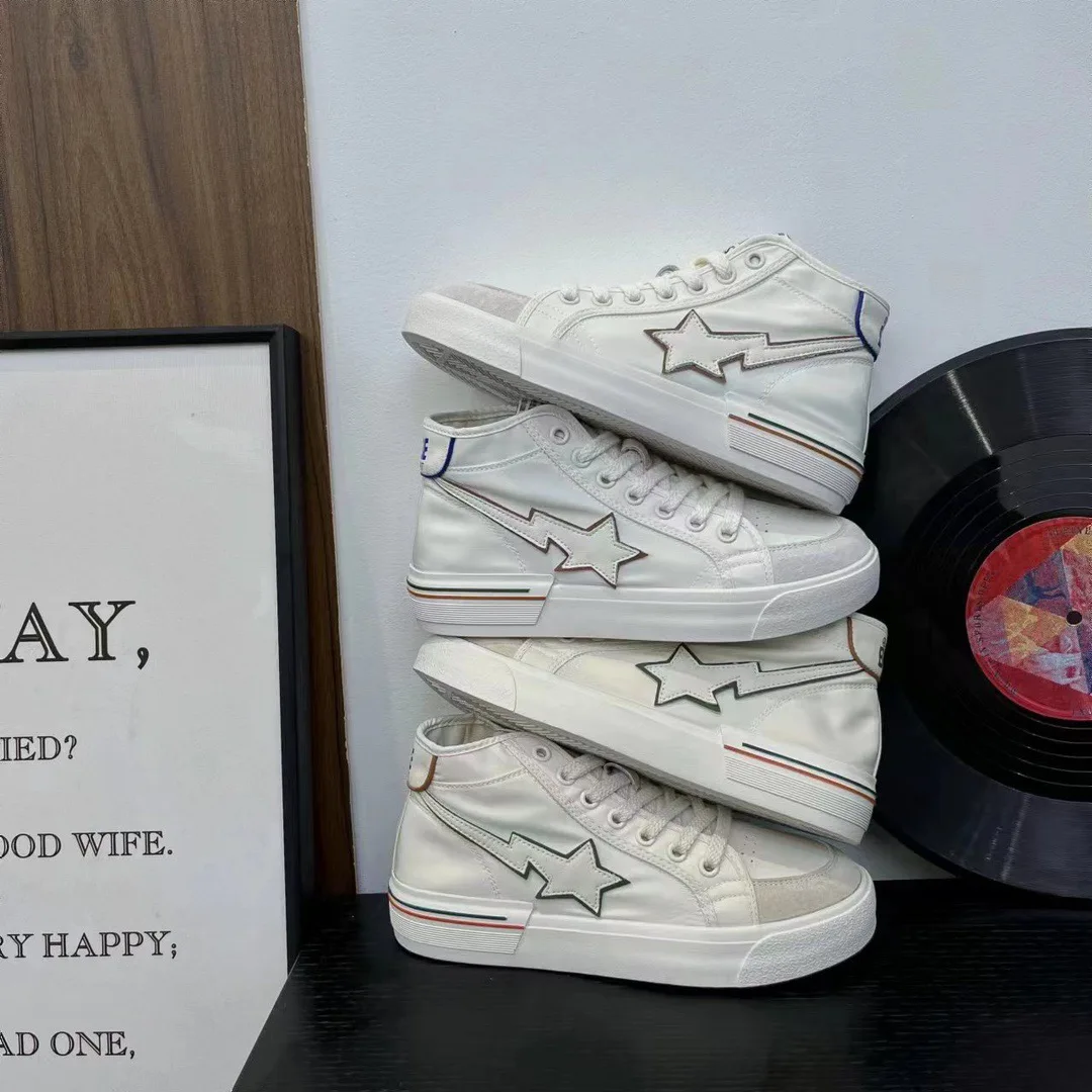 

Dave&Di 2023Women Fashion Blogger Summer Canvas Shoes Genuine Leather Ankle Flat Sneakers Shoes