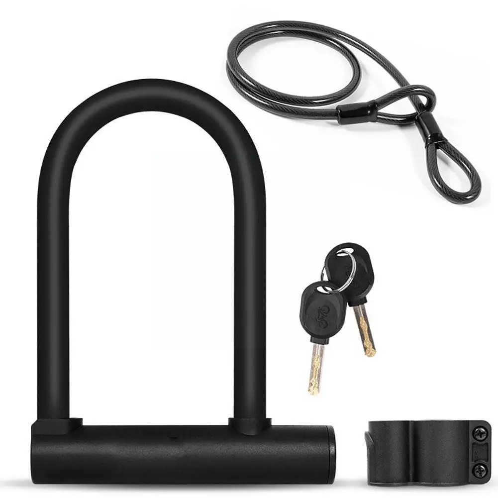 

Carbon Steel Bike Lock Anti-theft Secure Mtb Road Bicycle Cable U Lock For Motorcycle Scooter Cycling Accessories C5u9