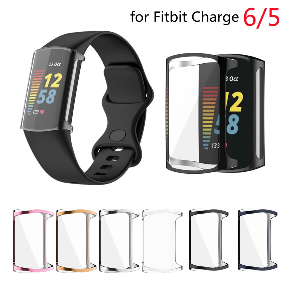 

Screen Protector Case for Fitbit Charge 5 Slim Soft Plating TPU Watch Protective Cover For Fitbit Charge5 Frame Shell