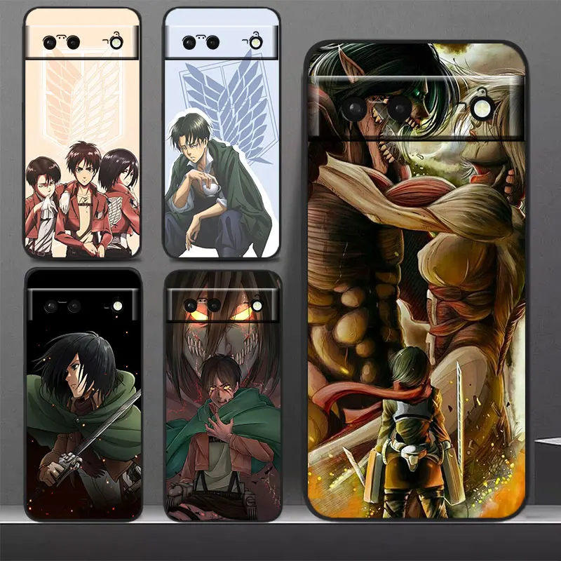 

Anime Attack On Titan Phone Case For Google Pixel 7 Pro 6 Pro 6A 5A 5 4 4A XL 5G Black Soft Cover Fundas Cover