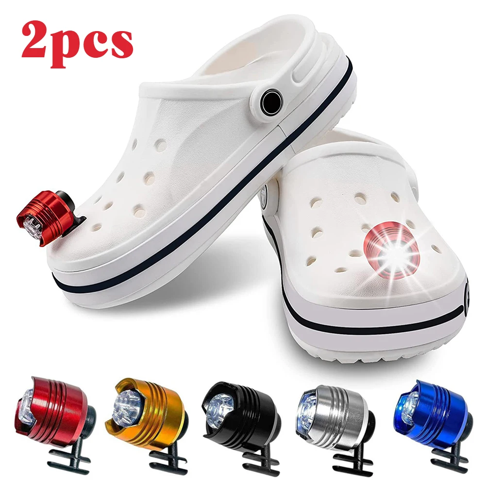 2Pcs Headlights for Shoes LED Light for Clogs IPX5 Waterproof Shoes Night Lights Charms for Dog Walking Camping