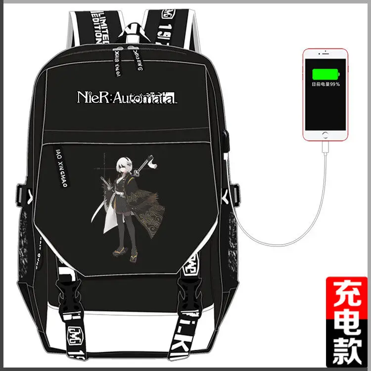 

Дорожный рюкзак Nier automata 2B для мужчин и женщин, школьный портфель для ноутбука с рисунком аниме, #12