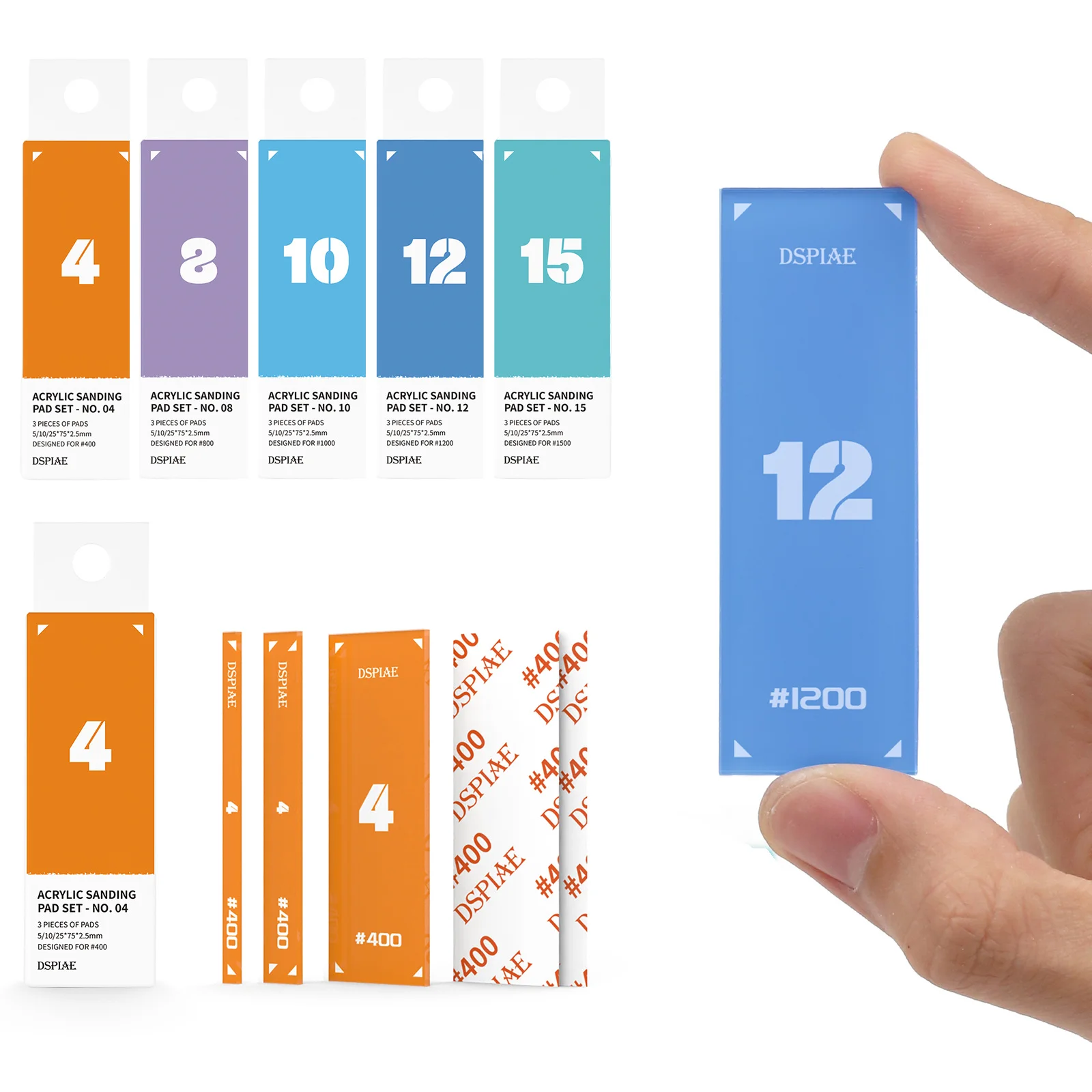 Акриловая шлифовальная пластина со встроенной конструкцией DSPIAE PT-SP 5 цветов